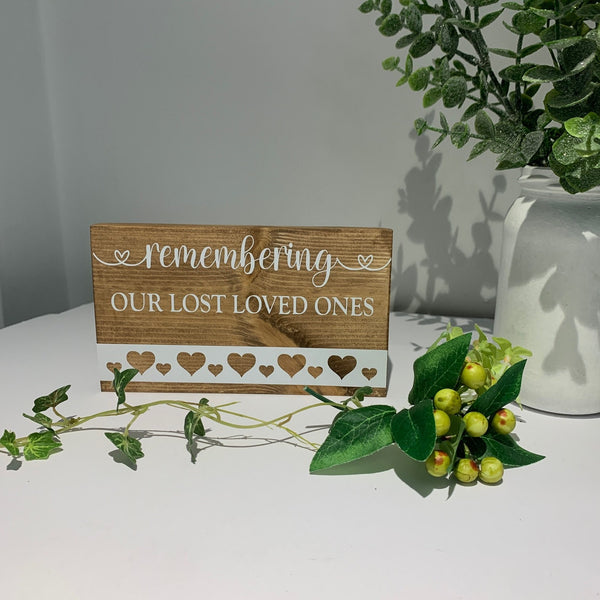 Wedding Sign, Remembering our Lost Loved Ones, Wooden Sign, Wedding Decor. Measures 15 cm  9.5 cm. Natural Wood, Farmhouse,  Memory sign.
