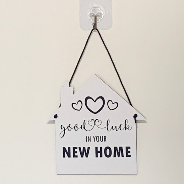 Good Luck Wall Decor Wooden Sign, Housewarming Moving Gift, New Home Decoration.