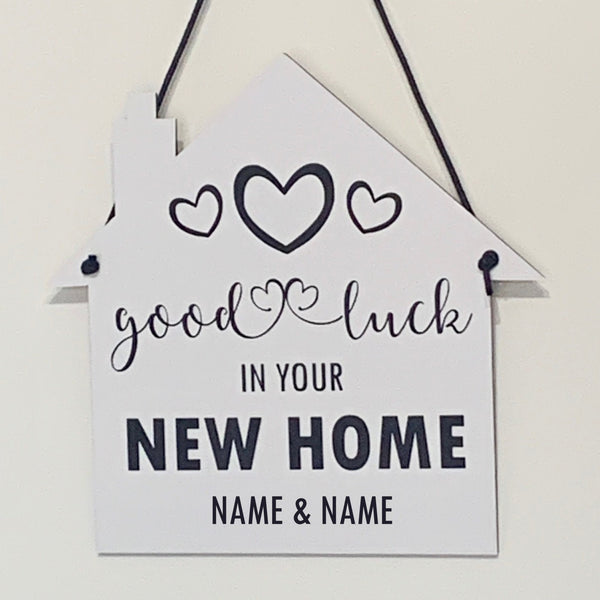 Good Luck Wall Decor Wooden Sign, Housewarming Moving Gift, New Home Decoration.