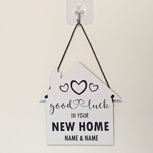 Good Luck Wall Decor Wooden Sign, Housewarming Moving Gift, New Home Decoration.