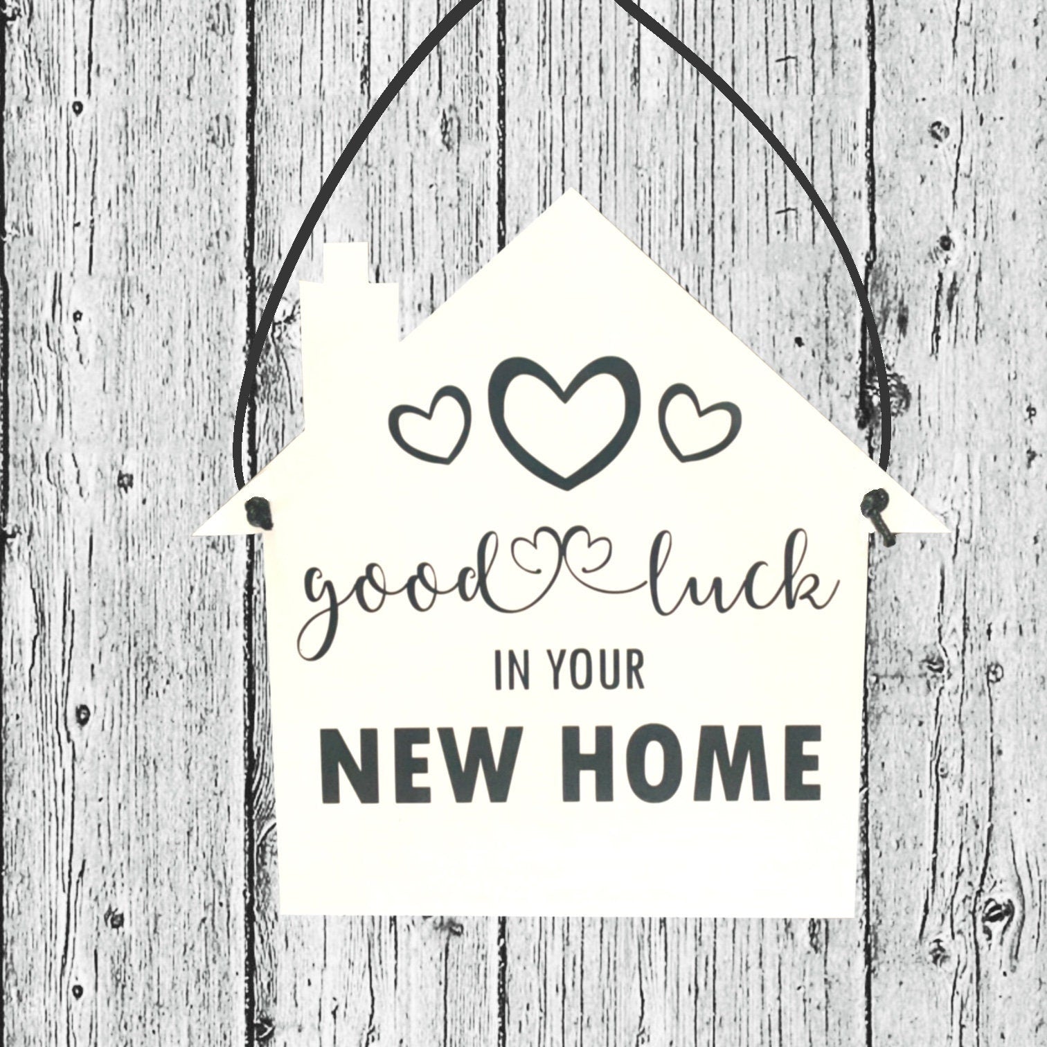 Good Luck Wall Decor Wooden Sign, Housewarming Moving Gift, New Home Decoration.