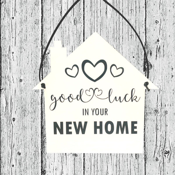 Good Luck Wall Decor Wooden Sign, Housewarming Moving Gift, New Home Decoration.