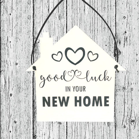 Good Luck Wall Decor Wooden Sign, Housewarming Moving Gift, New Home Decoration.