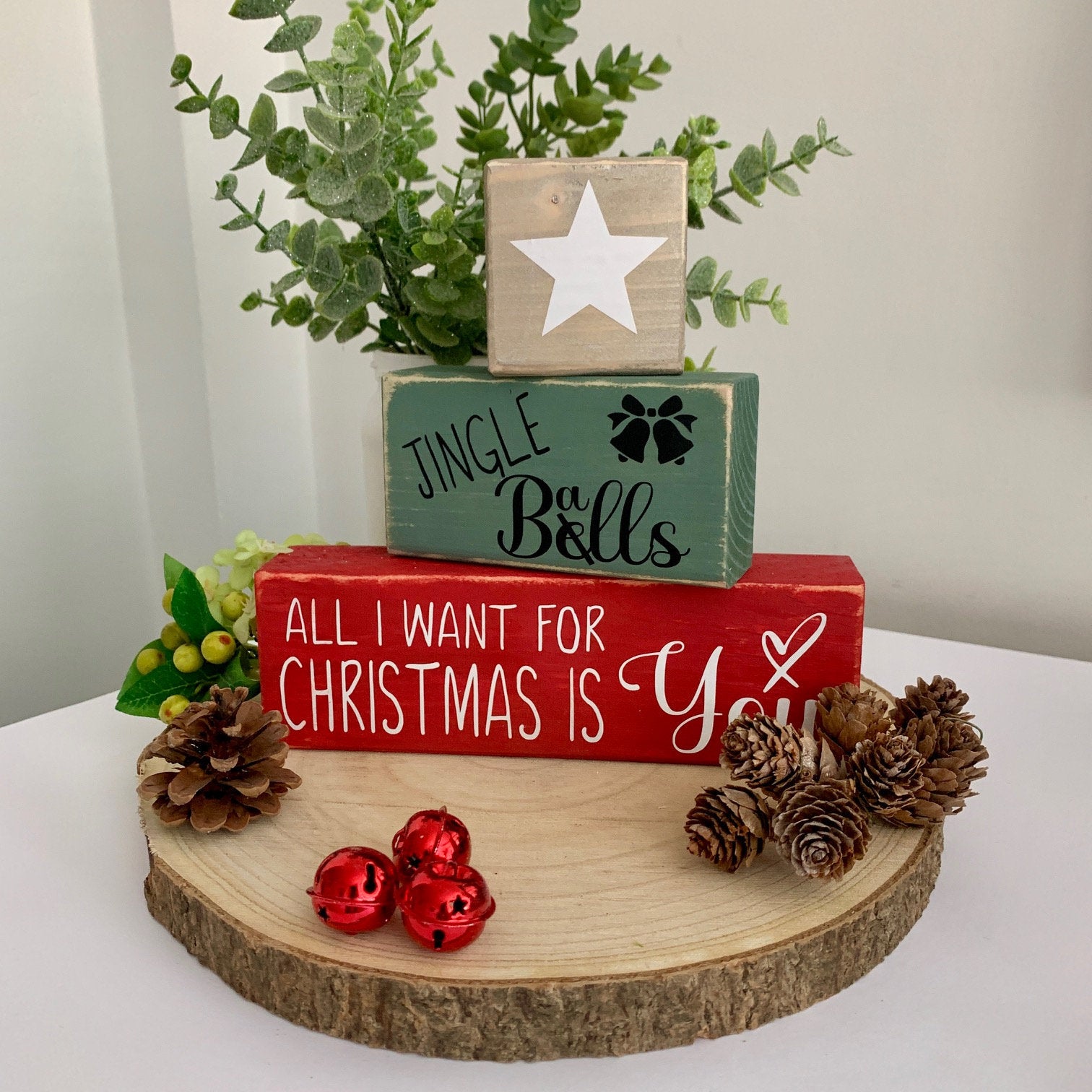 Christmas Wooden Sign, Christmas Decor, Christmas Signs, Stackable Blocks, Christmas Ornaments, Home Decor, All I want for Christmas is You
