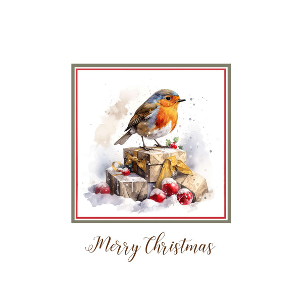 Festive Robin Christmas Card for Loved Ones - 15 cm Handmade Greeting