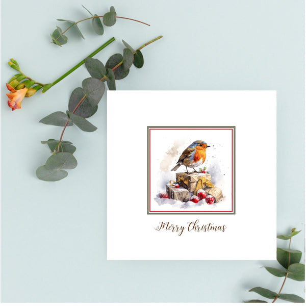 Festive Robin Christmas Card for Loved Ones - 15 cm Handmade Greeting