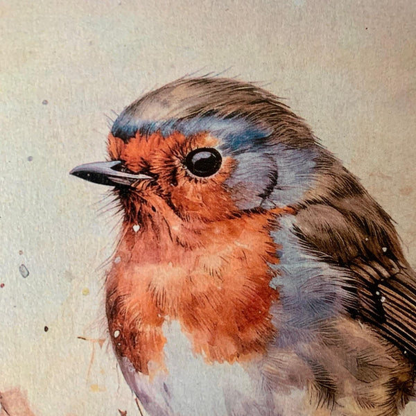 Christmas Robin Sign, Wall Hanger, Christmas Decoupage Sign, Christmas Gift, Lost Loved ones at Christmas, Home Decoration, 15 cm x 15 cm.