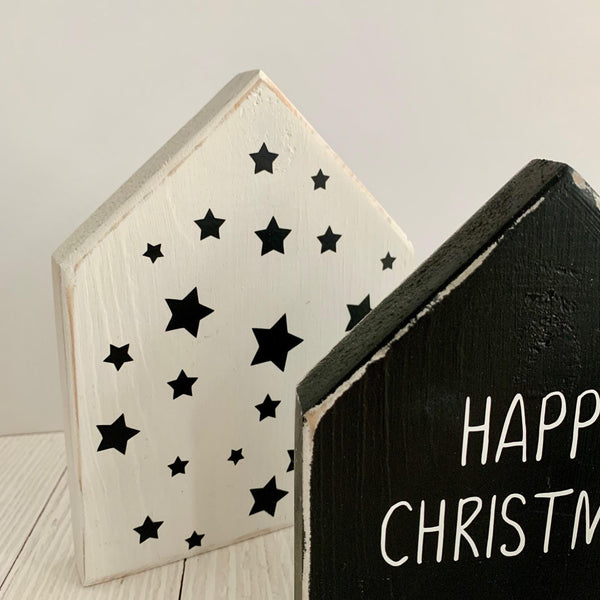 Christmas Wooden Signs, Christmas Decor, Christmas Signs, Wooden Blocks, Christmas Ornaments, Home Decor, Christmas houses. Happy Christmas.