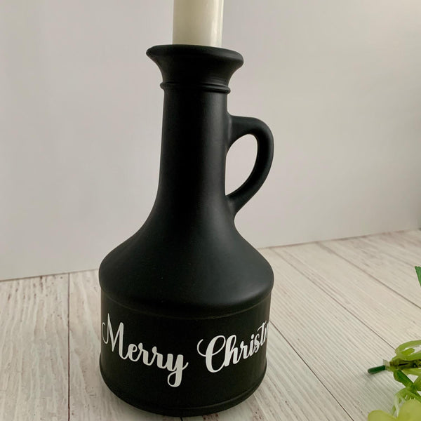 Christmas Decoration For Home, Candle Holder, Merry Christmas, Black Candle holder for Christmas, Table Decor, Christmas Decoration.