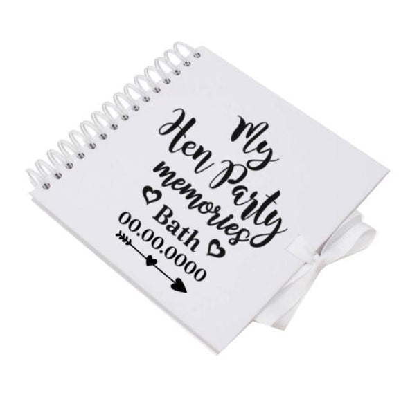 Personalised Hen Party Scrap Book, Hen Do Guest Book, Bridal Party Book, Hen Party Book, 8" blank pages, 40-80 pages for photos and memories