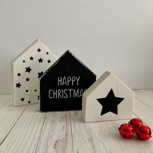 Christmas Wooden Signs, Christmas Decor, Christmas Signs, Wooden Blocks, Christmas Ornaments, Home Decor, Christmas houses. Happy Christmas.