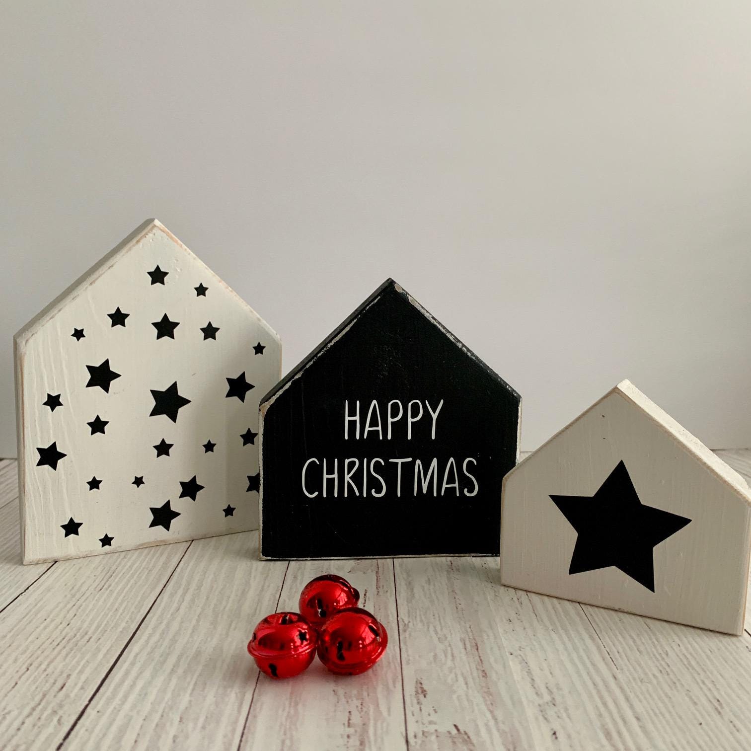 Christmas Wooden Signs, Christmas Decor, Christmas Signs, Wooden Blocks, Christmas Ornaments, Home Decor, Christmas houses. Happy Christmas.