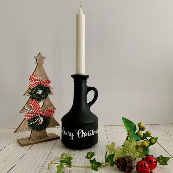 Christmas Decoration For Home, Candle Holder, Merry Christmas, Black Candle holder for Christmas, Table Decor, Christmas Decoration.