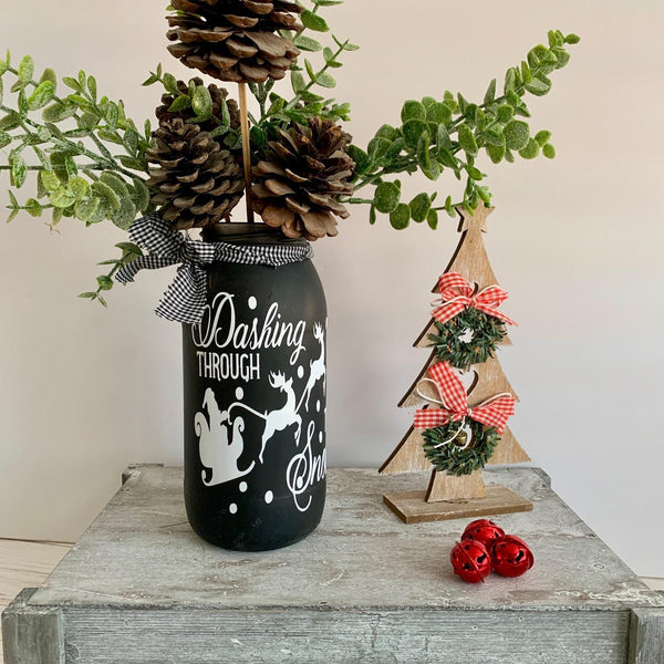 Christmas Stickers, Dashing through the snow, Vinyl Sticker, Sticker only, Decal only, Make your own Christmas Decoration, Sweet Jar.