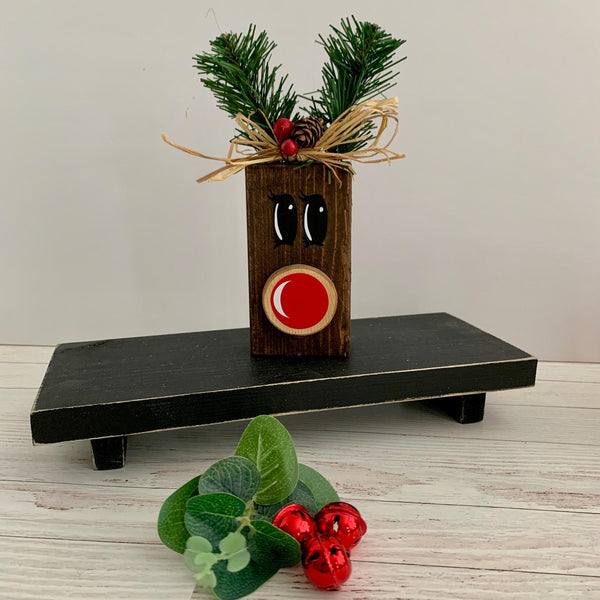 Christmas Wood Block Set, Wooden Tier Tray Cute Home Decor, Santa Claus, Snowman, Reindeer. Christmas Decorations, Wood Shelf Sitters.