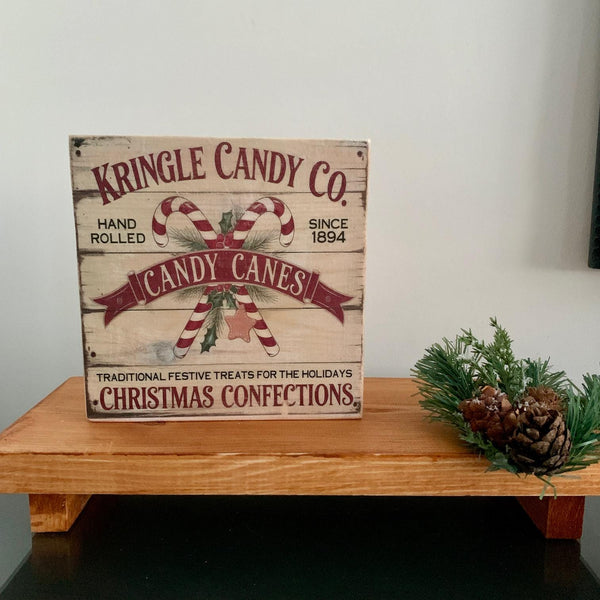 Candy canes Christmas Sign, Christmas tier tray, Candy cane kitchen decor, Hot chocolate station, Christmas Candy Sign, Home Decor, Handmade