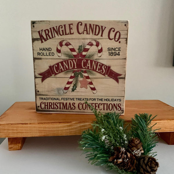 Candy canes Christmas Sign, Christmas tier tray, Candy cane kitchen decor, Hot chocolate station, Christmas Candy Sign, Home Decor, Handmade