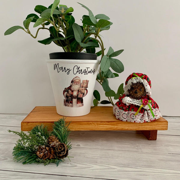 Christmas Pot, Christmas Vase, Flower Vase, Santa Claus, Christmas Decor, Merry Christmas gift, Home Decor, Traditional Christmas Decor