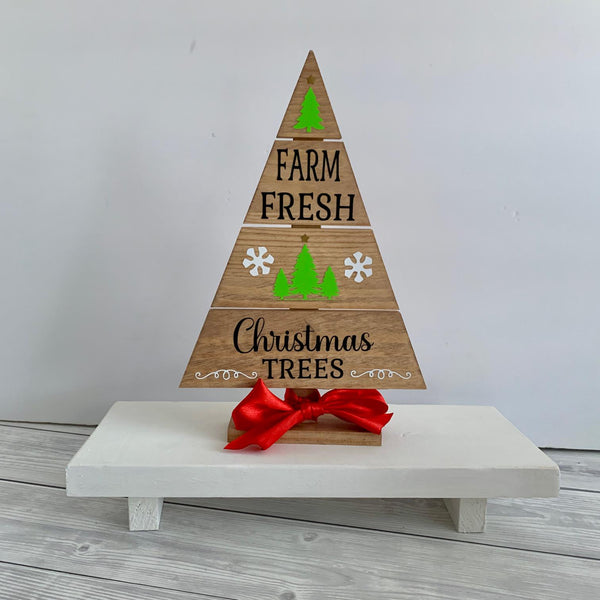 Christmas Tree, Farm Fresh Tree Sign, Holiday Decor, Christmas Tree Sign, Farmhouse Christmas Wood Stand, Winter Holiday Decor. Christmas