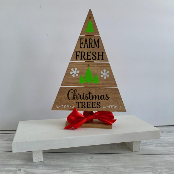 Christmas Tree, Farm Fresh Tree Sign, Holiday Decor, Christmas Tree Sign, Farmhouse Christmas Wood Stand, Winter Holiday Decor. Christmas