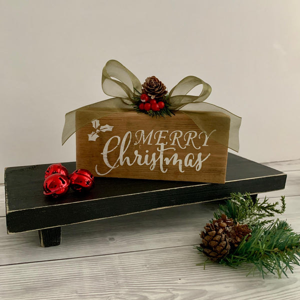 Christmas sign. Merry Christmas Shelf Sitter, Rustic Wooden Christmas Decoration, Christmas Sign, Freestanding. Christmas Gift, Wooden Sign