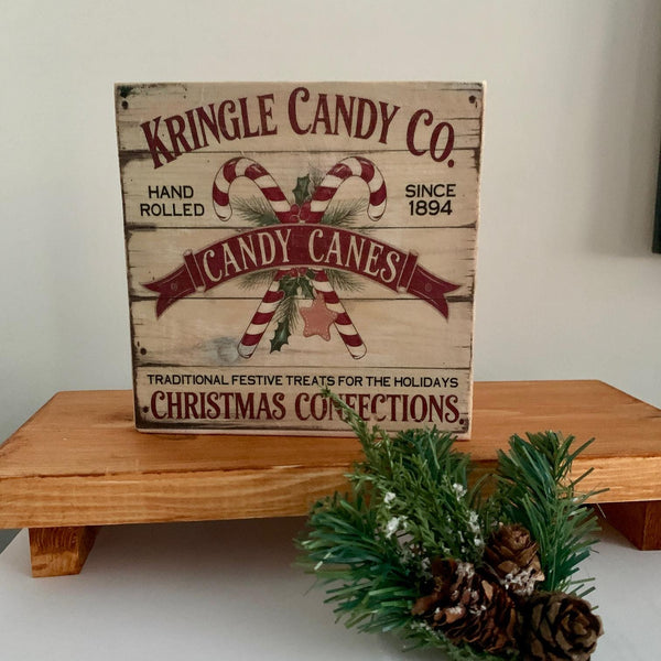 Candy canes Christmas Sign, Christmas tier tray, Candy cane kitchen decor, Hot chocolate station, Christmas Candy Sign, Home Decor, Handmade