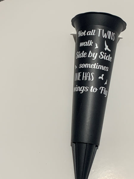 Not all twins walk side by side | Grave Flower Pots | Personalised Graveside Pot | Funerals/Bereaved