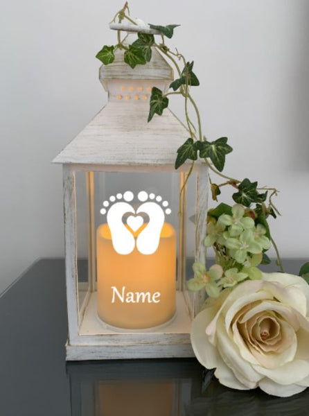 Memorial Lantern, Baby/New Born Memories, Your tiny feet left footprints on our hearts