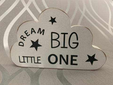 Freestanding Wooden Cloud | Dream Big Little One