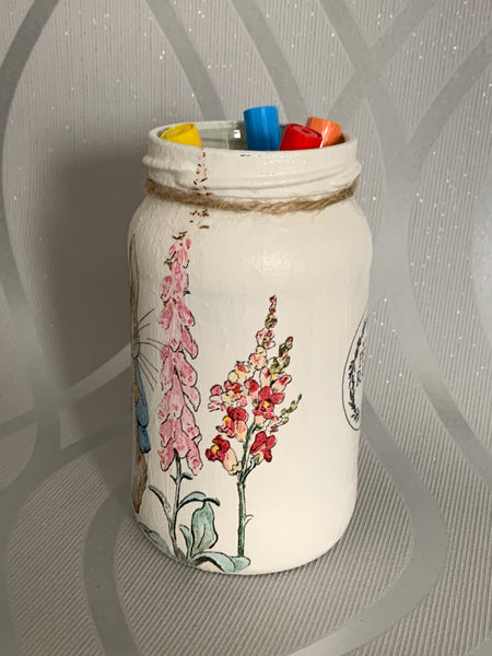 Peter Rabbit | Beatrix Potter Jar | Children's Bedroom/Nursery Decor | Pencil holder
