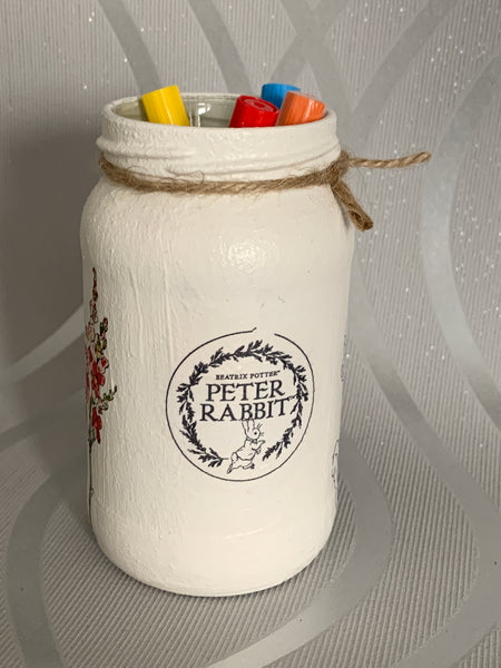 Peter Rabbit | Beatrix Potter Jar | Children's Bedroom/Nursery Decor | Pencil holder