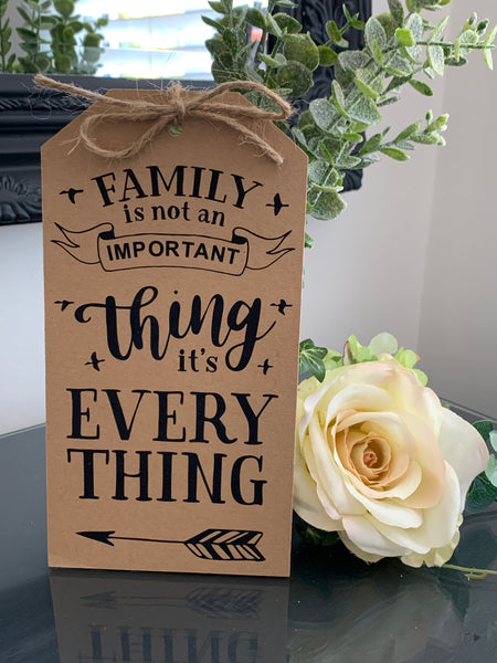 family gift tag sign