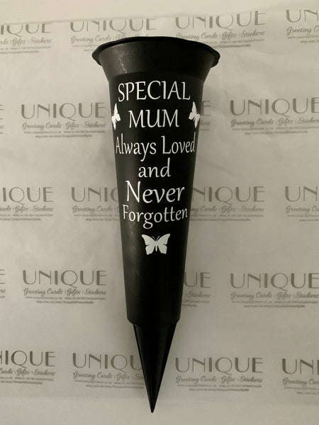Grave Marker & Decoration |Special Mum Memorial Vase | Grave Flower Pots | Personalised Graveside Pot | Funerals/Bereaved