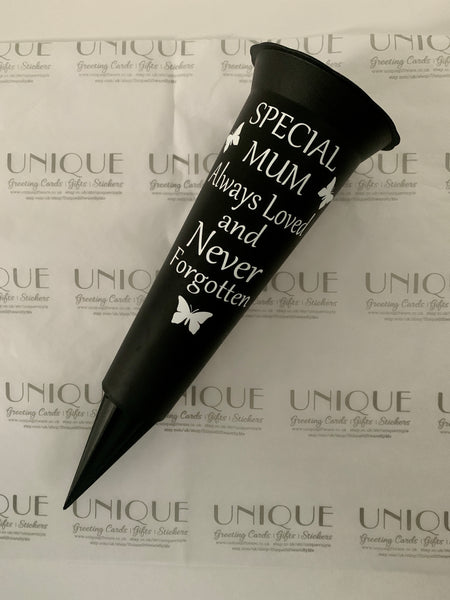 Grave Marker & Decoration |Special Mum Memorial Vase | Grave Flower Pots | Personalised Graveside Pot | Funerals/Bereaved