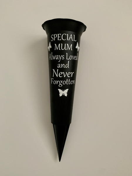 Grave Marker & Decoration |Special Mum Memorial Vase | Grave Flower Pots | Personalised Graveside Pot | Funerals/Bereaved
