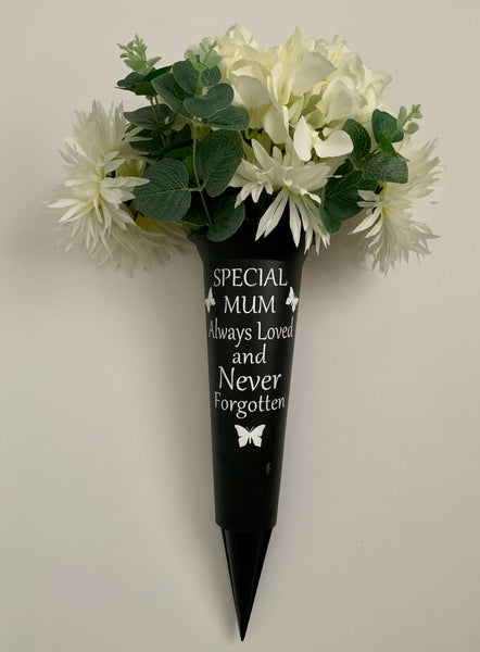 Grave Marker & Decoration |Special Mum Memorial Vase | Grave Flower Pots | Personalised Graveside Pot | Funerals/Bereaved