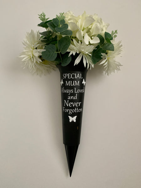 Grave Marker & Decoration |Special Mum Memorial Vase | Grave Flower Pots | Personalised Graveside Pot | Funerals/Bereaved