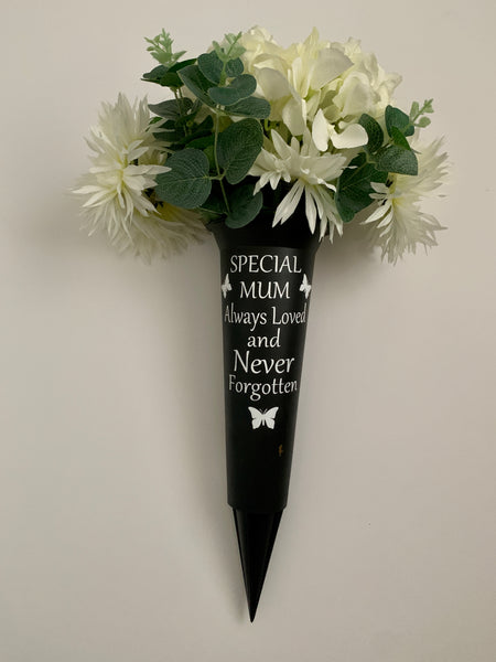 Grave Marker & Decoration |Special Mum Memorial Vase | Grave Flower Pots | Personalised Graveside Pot | Funerals/Bereaved