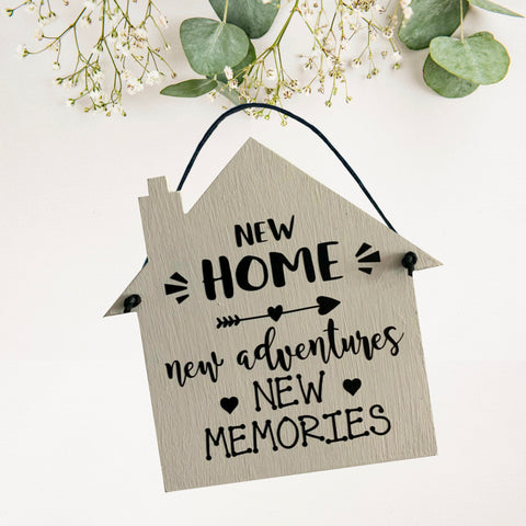 New Home, New Adventures, New Memories | New Home Sign | Moving In Gift | Wall Plaque