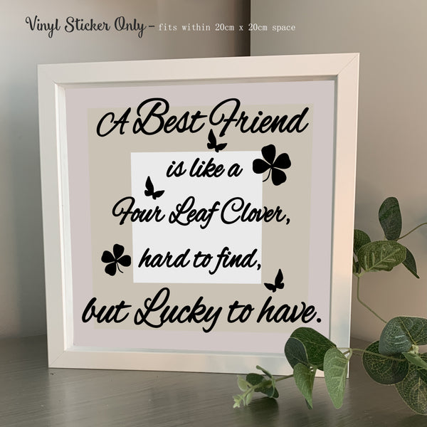 White box frame with novelty slogan for best friend gift