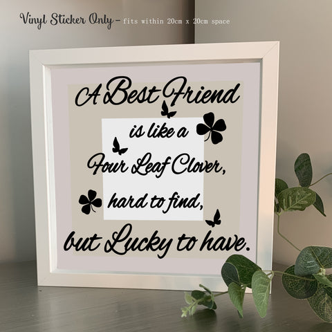 White box frame with novelty slogan for best friend gift