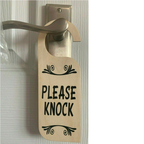 Wooden Door Hanger | Please Knock