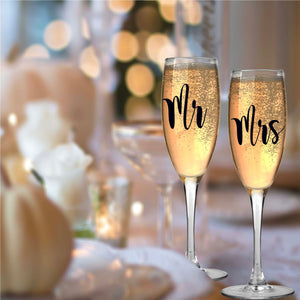 Mr .. Mrs .. Stickers for Wine Glass/Champagne Flute