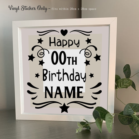 Happy AGE Birthday NAME | Die Cut Vinyl Sticker
