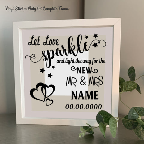 Let Love sparkle and light the way  | Personalised Die Cut Vinyl Sticker/Photo Frame