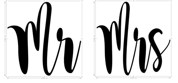 Mr & Mrs Stickers for Wine Glasses | Die Cut Stickers