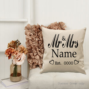 Personalised Mr & Mrs  | Cushion Cover | 45cm x 45cm