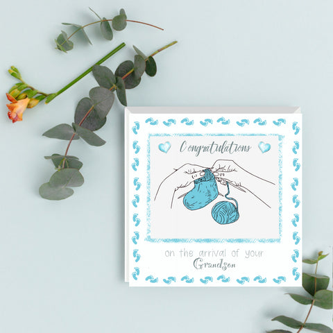 Congratulations on the Arrival of your Grandson | Congratulations | New Born | New Baby | Greeting Card