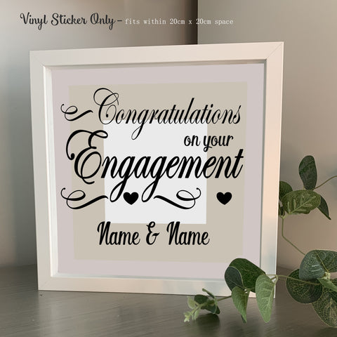 Congratulations on your Engagement | Personalised  Die Cut Vinyl Sticker