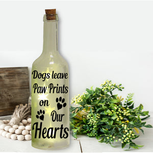 Bottle Sticker | Dogs leave paw prints on our hearts